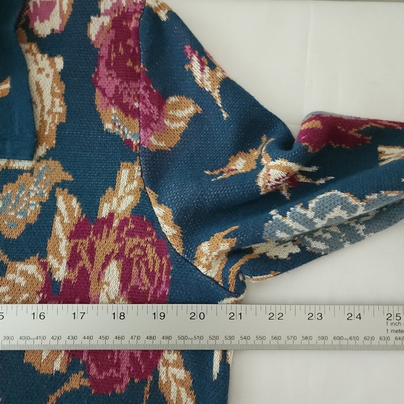 Soft Surroundings Longline Knit Cardigan In Floral Fairy Glen - Picture 8 of 10